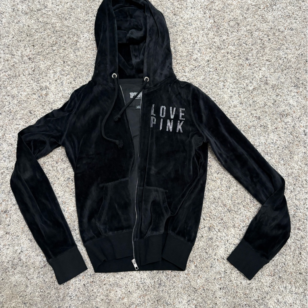 PINK Victoria's Secret Black Hoodie Jacket